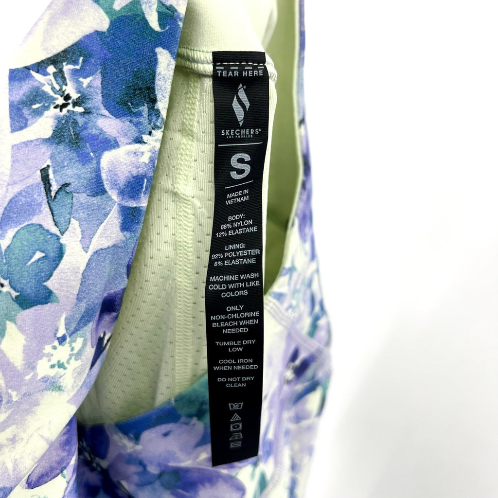 SKECHERS Go Walk High Waisted Pickleball Skort Small Blue Seascape Floral NWT