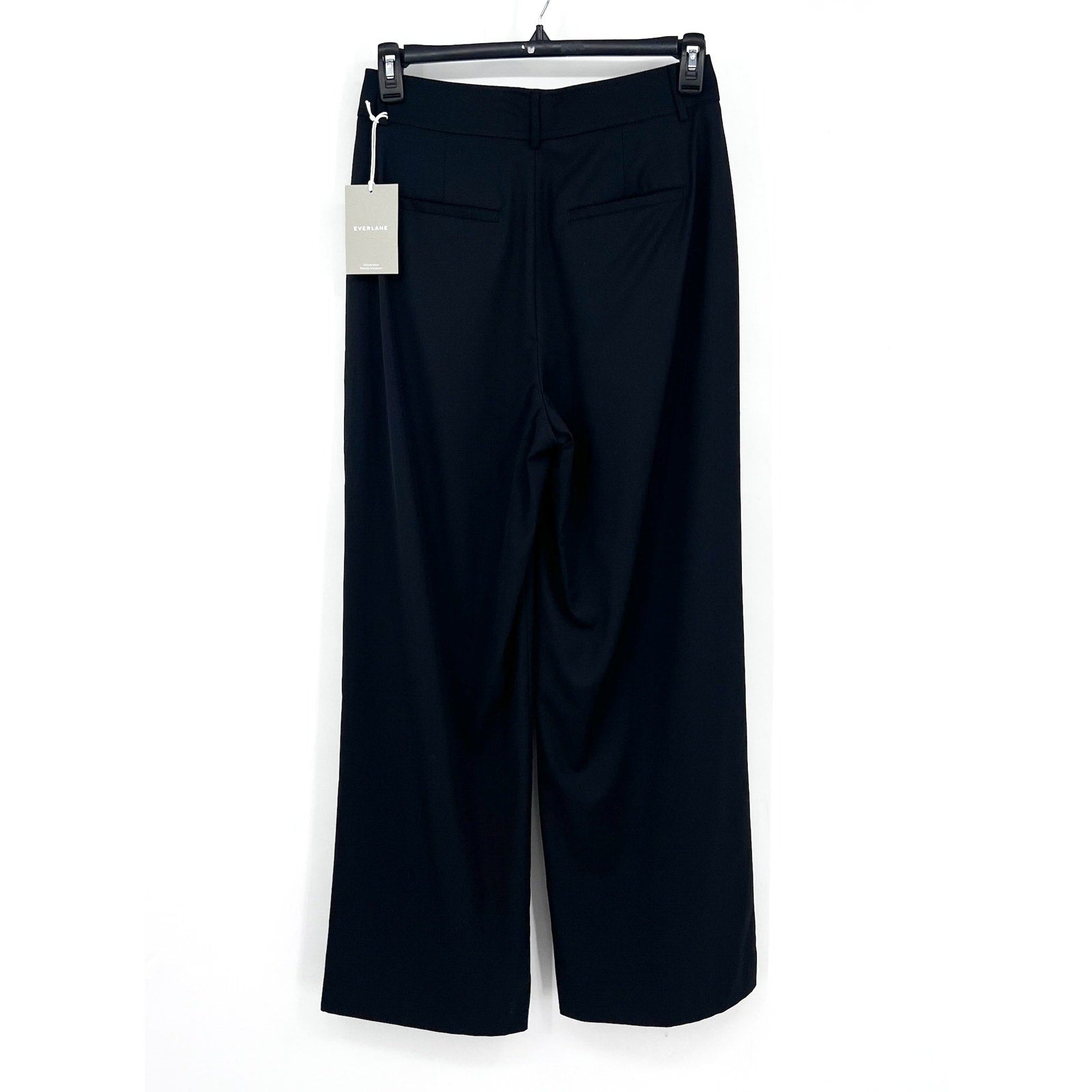 EVERLANE Women's The Italian Wool Way-High Drape Pants Size 6 Black NWT