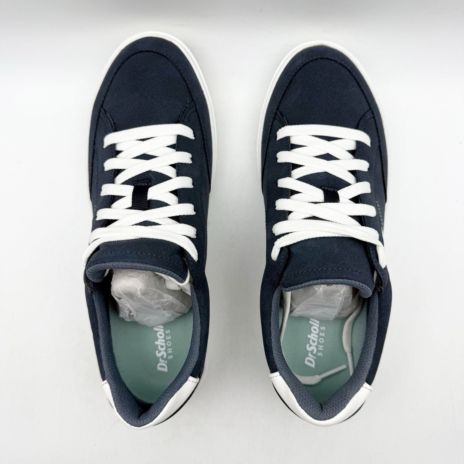 Dr. Scholls Womens Madison Low Top Sneakers Size 9.5 Navy Blue Vegan Leather NIB