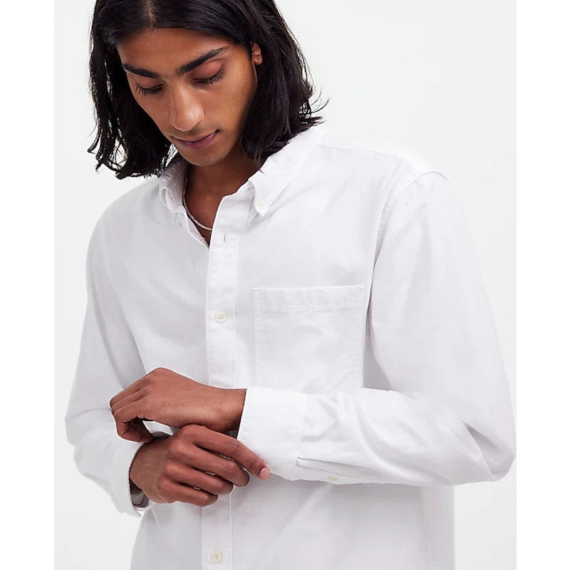 MADEWELL Men's The Vintage-Worn Oxford Shirt XS White Lighthouse NJ710 NWT