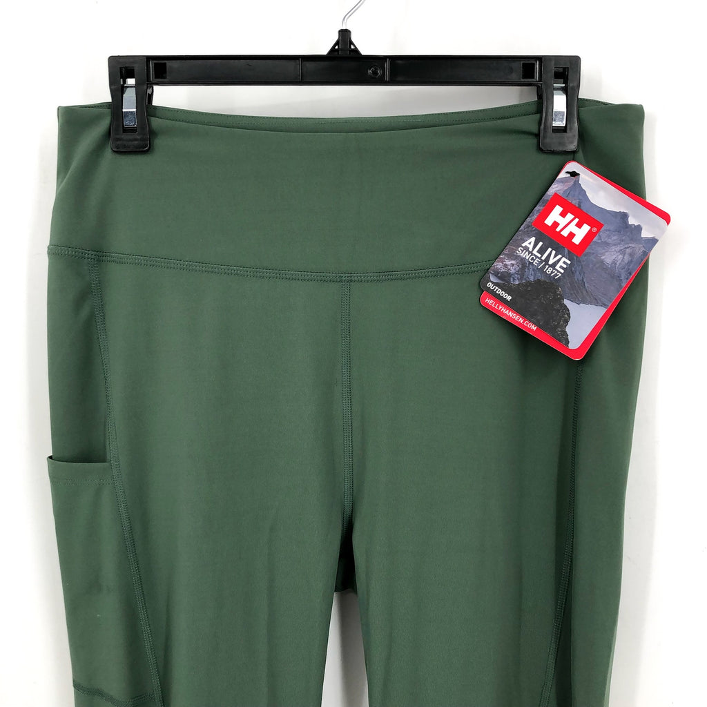 HELLY HANSEN Women's Rapide Trail Leggings XL Spruce Green Athletic Pocket NWT