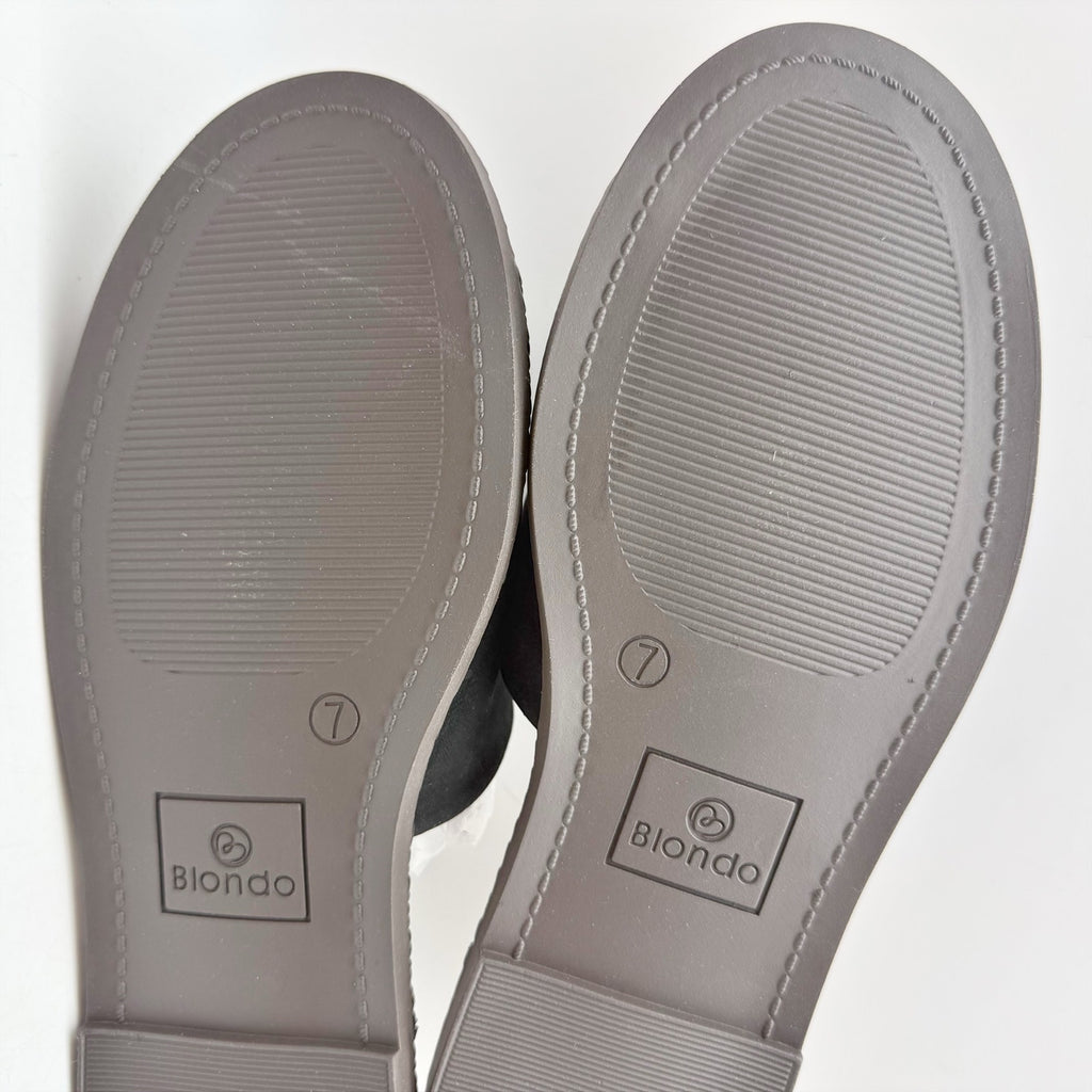 Blondo Womens Emilia Slide Sandals Size 7 Black Waterproof Leather NIB