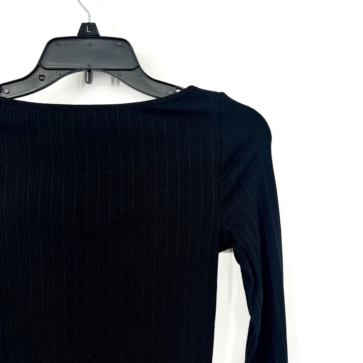 MADEWELL Women's Boat Neck Rib Top XS Jet BlackLong Sleeve NS805 NWT