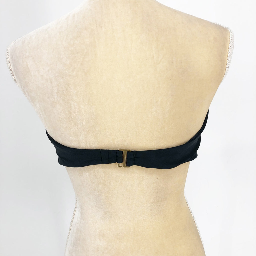 ANDIE SWIM The Scala Bikini Top Size Large Black Bandeau Straplessb