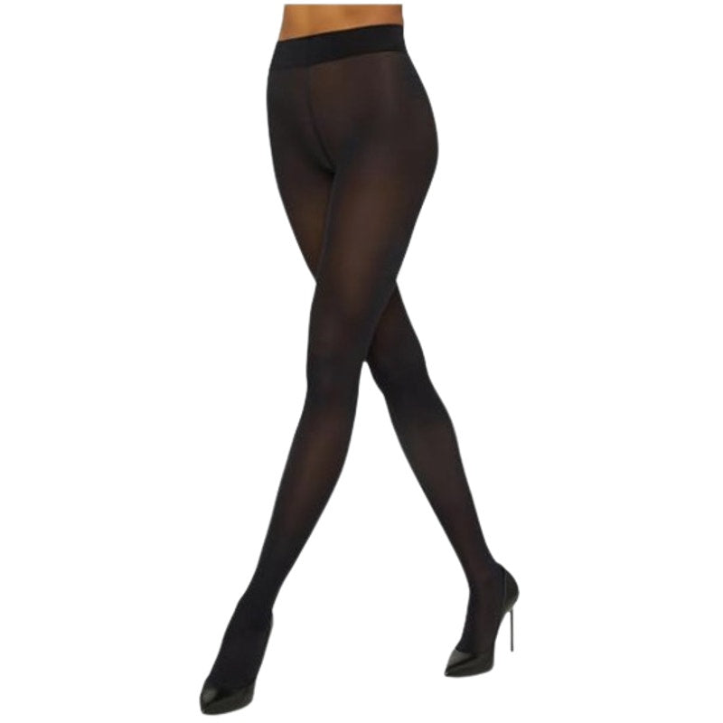 WOLFORD Womens Pure Shimmer 40 Concealer Tights Small Black Admiral Flawless NWT