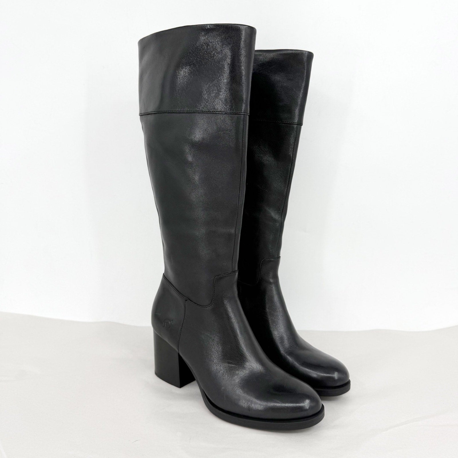 Born Womens Brandy Knee High Boots US 8 M EU 38.5 Black Leather NWT