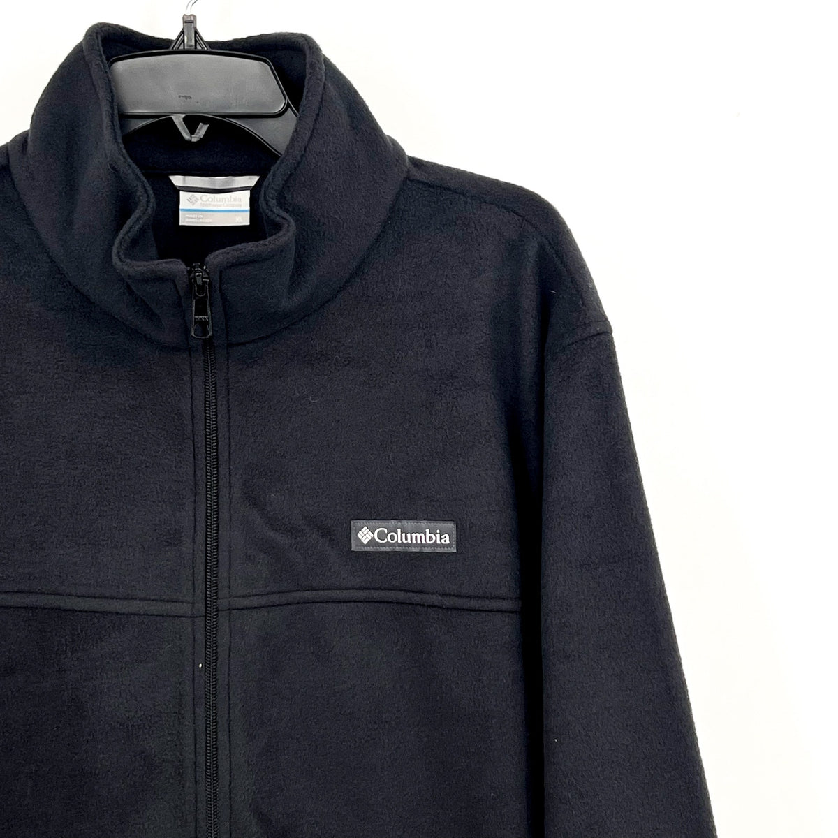 COLUMBIA Men's Granite Mountain Fleece Jacket XL Black Full Zip NWT