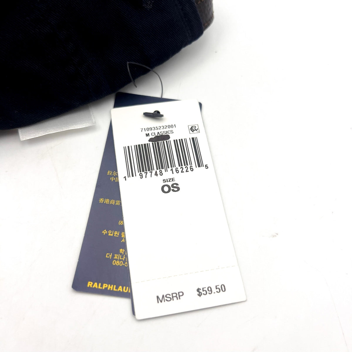 POLO RALPH LAUREN Men's Big Pony Chino Cap Hat Navy Blue Adjustable NWT