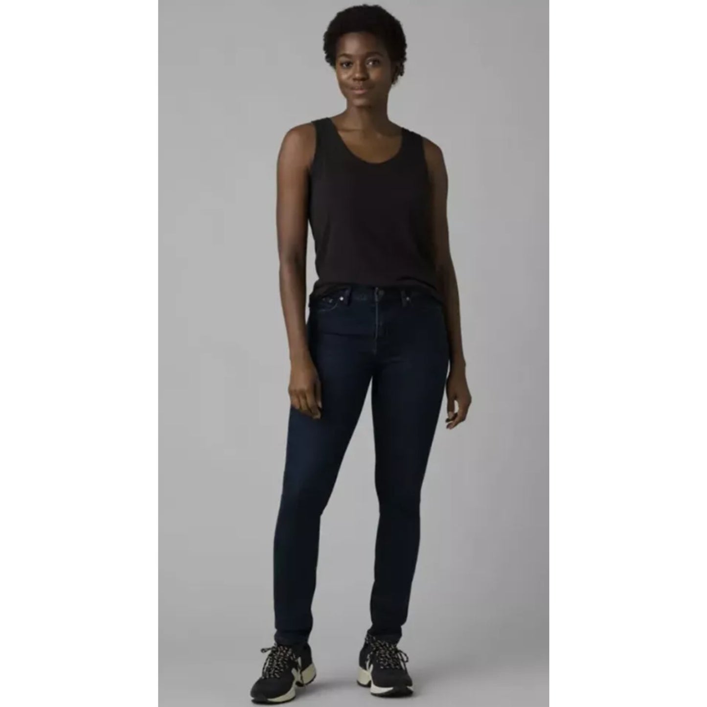 PRANA Women's Sienna Jeans 31 US 12 Deep Blue Stretch Denim Mid Rise Skinny NWT