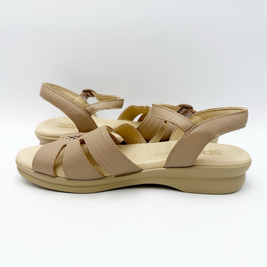SAS Womens Huarache Sandals Size 7 NARROW Tan Leather Adjustable Strap NWOB