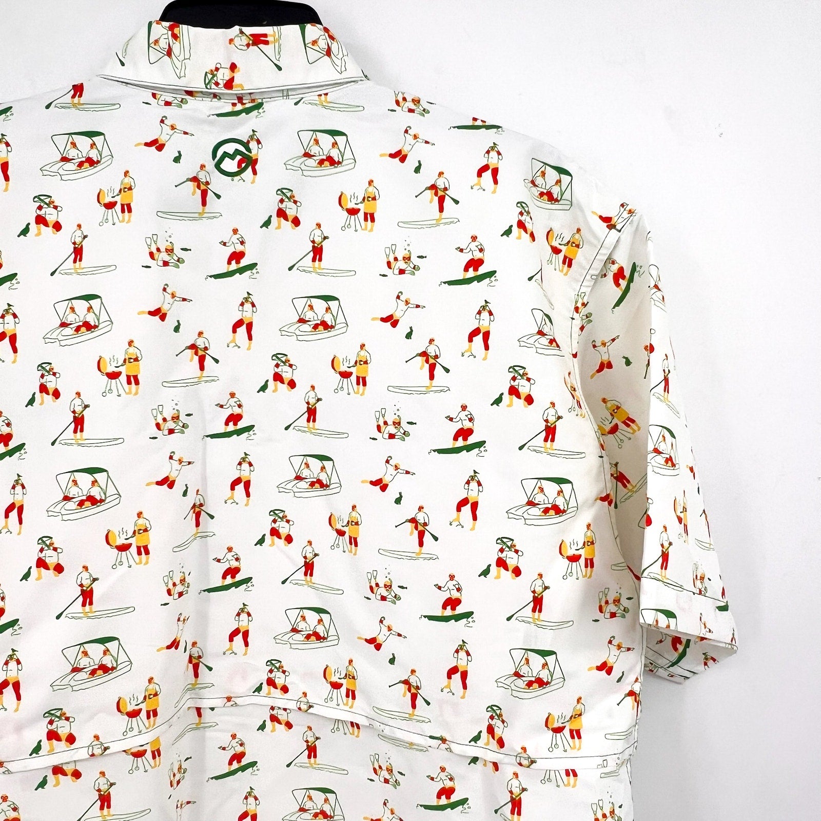 MAGELLAN OUTDOORS Laguna Madre Luchadores Fishing Shirt Medium White Multi NWOT