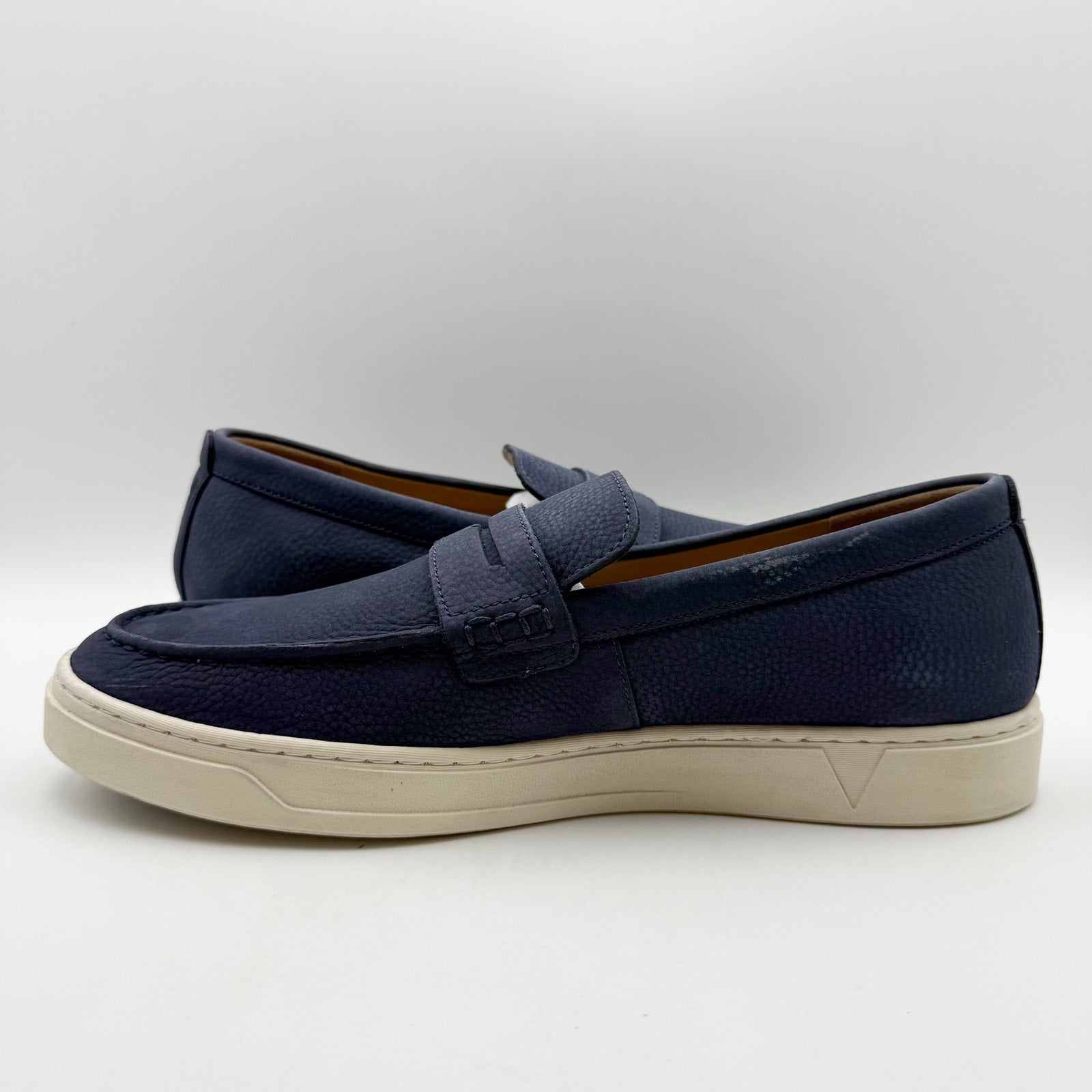 Vionic Mens Thompson Loafers US 11.5 M EU 44.5 Navy Blue Suede NIB