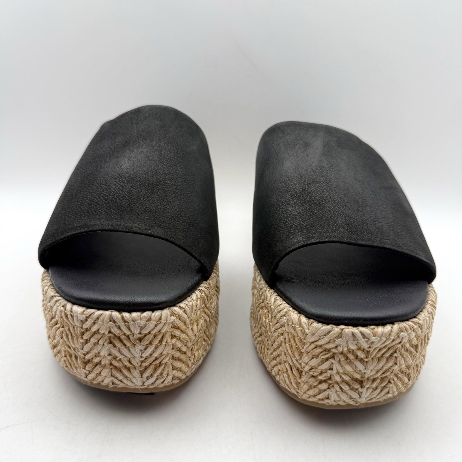 Free People Womens Harbor Flatform Sandals SIZE 9 EU 39 Black Leather NWOB