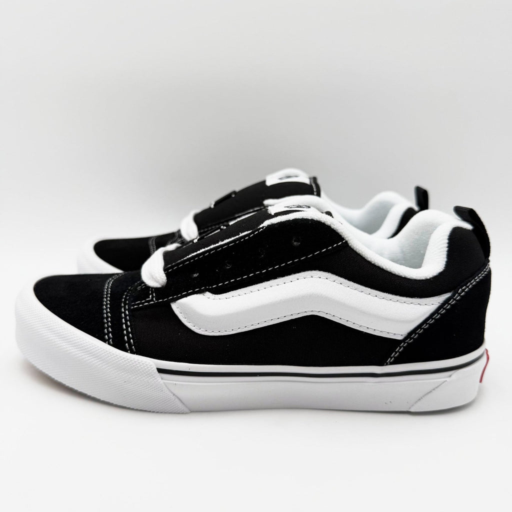 Vans Big Kids Knu Skool Casual Sneakers Youth Size 5 Black True White NIB