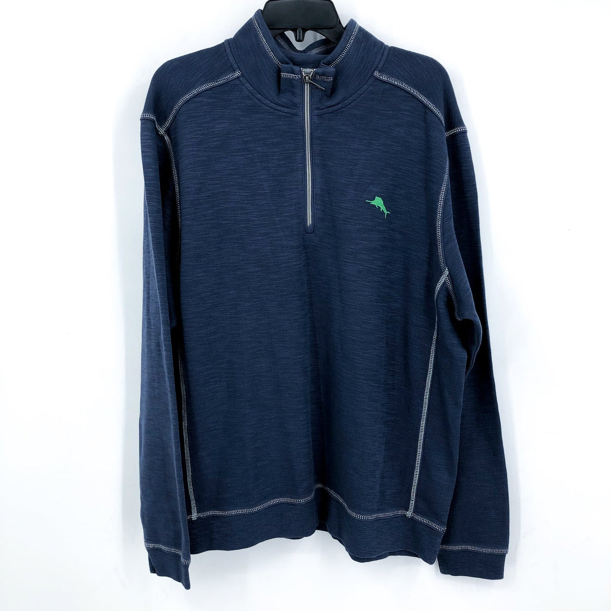 TOMMY BAHAMA Men's Tobago Bay Half Zip Sweatshirt XL Island Navy Blue NWT