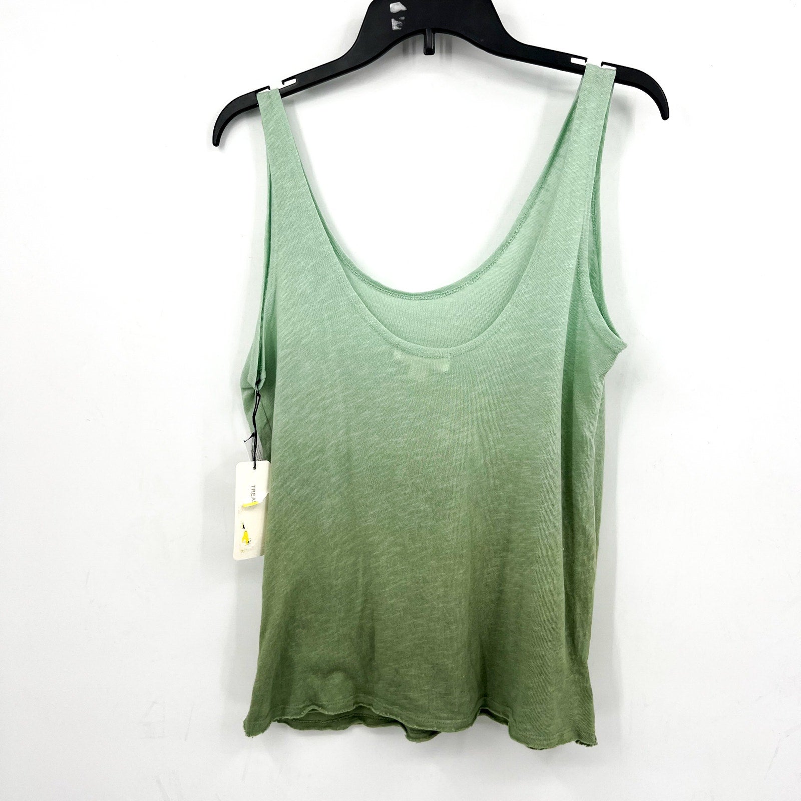 TREASURE & BOND Women's Ombré Knit Tank Top Small Mint Green Scoop Neck NWT