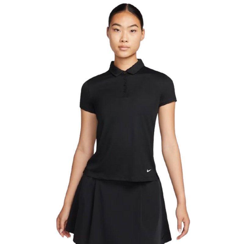 NIKE Women's Dri-FIT Victory Golf Polo Shirt XS Black Short Sleeve NWT