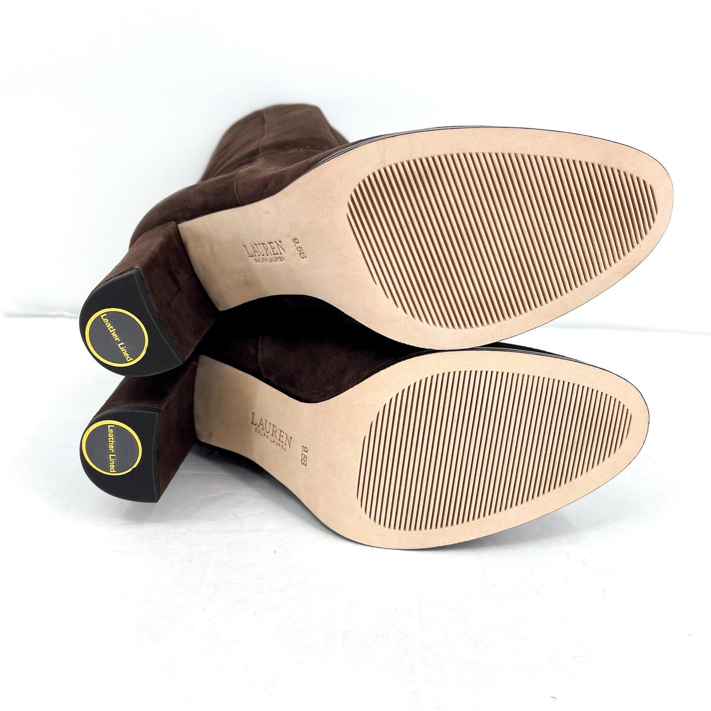 Lauren Ralph Lauren Artizan II Mid Calf Boots US 9.5 B EU 41 Brown Suede NWOB