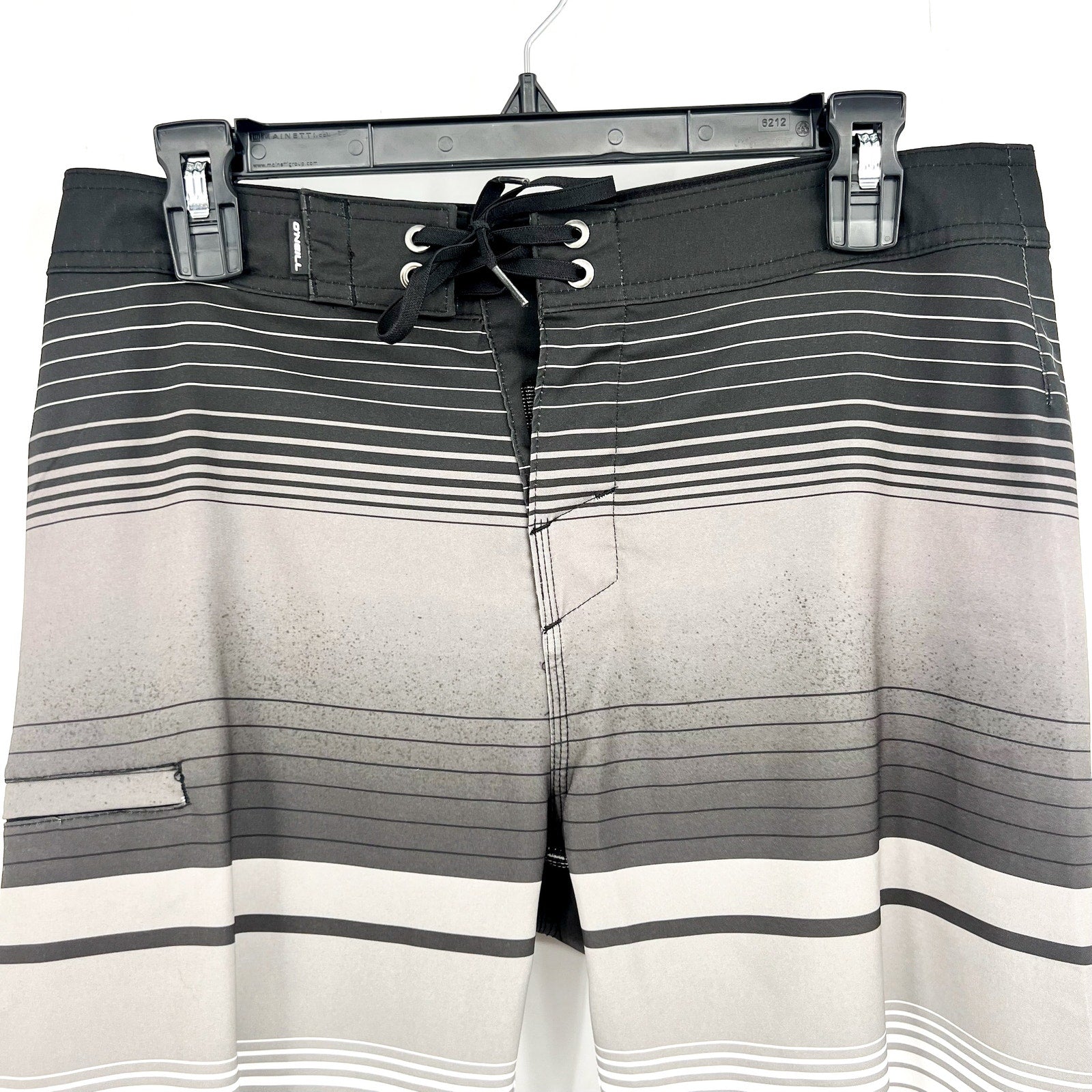 O'NEILL Mens Hyperfreak Lincoln Board Short Size 30 Small Black Grey Stripe NWOT