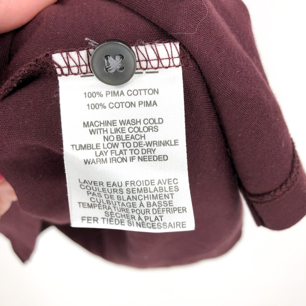 ROBERT BARAKETT Men Georgia Polo Shirt XXL Dark Red Pima Cotton Long Sleeve NWOT
