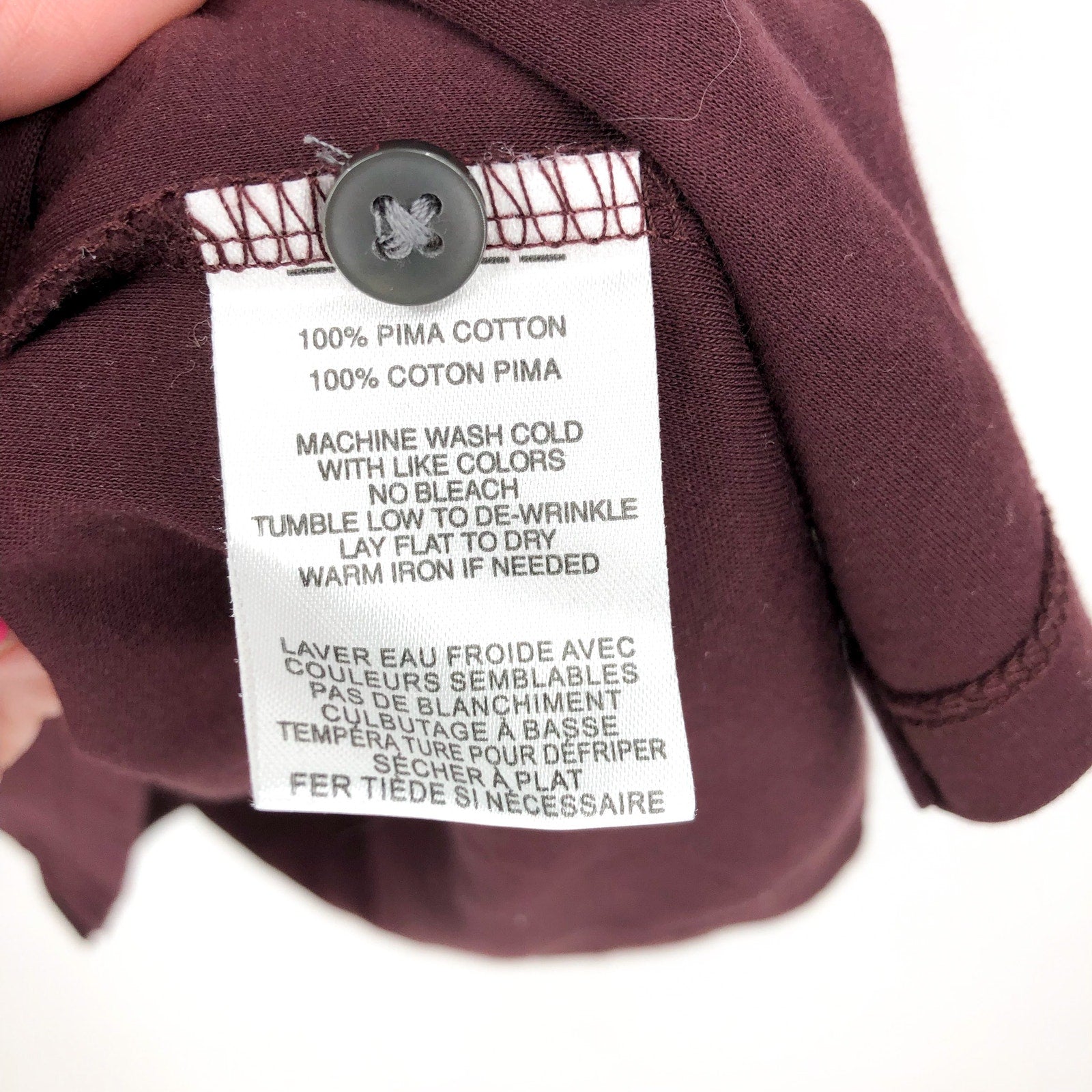 ROBERT BARAKETT Men Georgia Polo Shirt XXL Dark Red Pima Cotton Long Sleeve NWOT