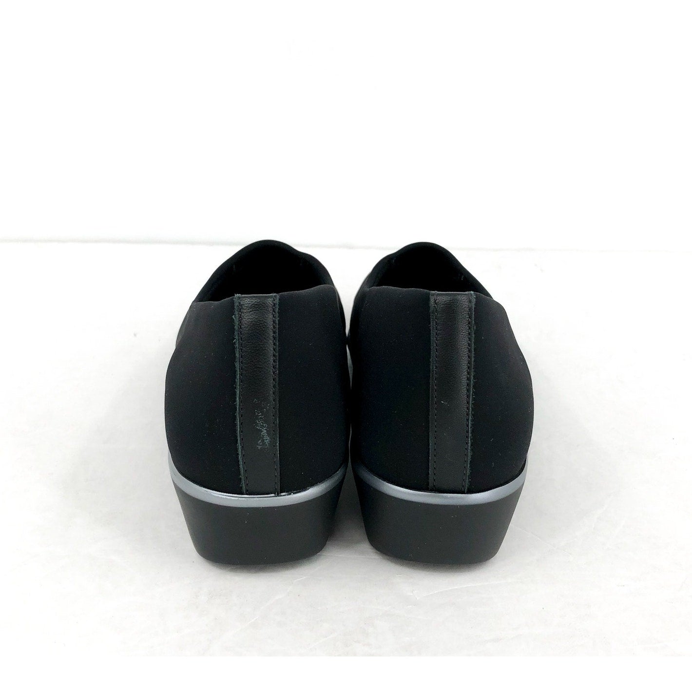 SAS Womens Bliss Wedge Slip On Shoes Size 9.5 SLIM Black Leather Comfort NIB