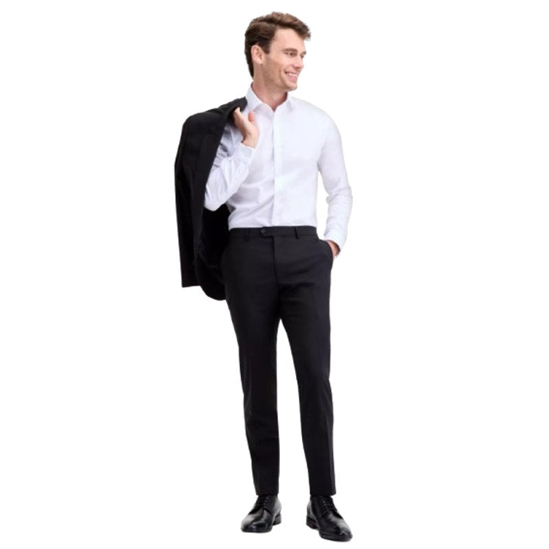 TED BAKER Men's Jim CT Dress Pants 31R Black Flat Front 100% Wool NWT
