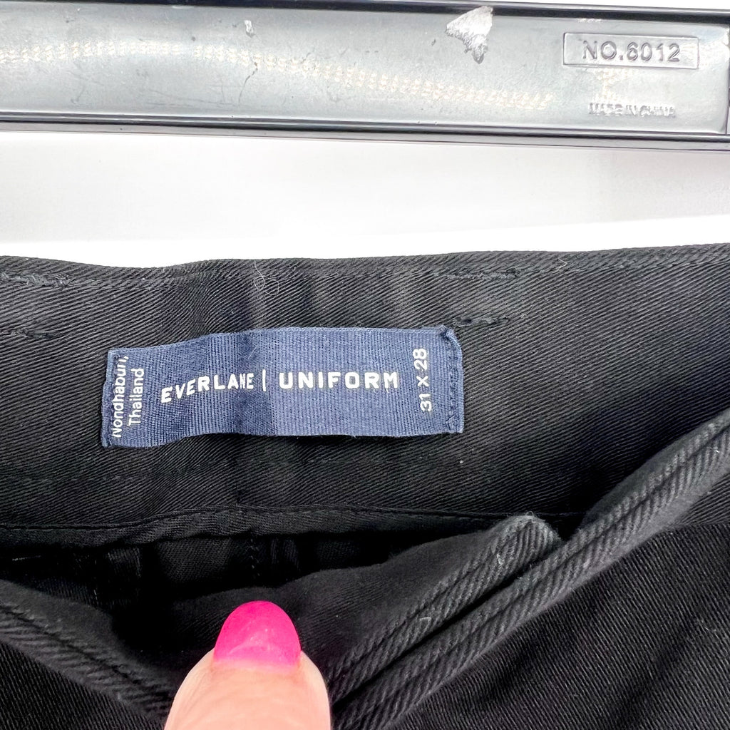 EVERLANE Uniform Mens Performance Chino Pants 31x28 Black Athletic Fit NWT