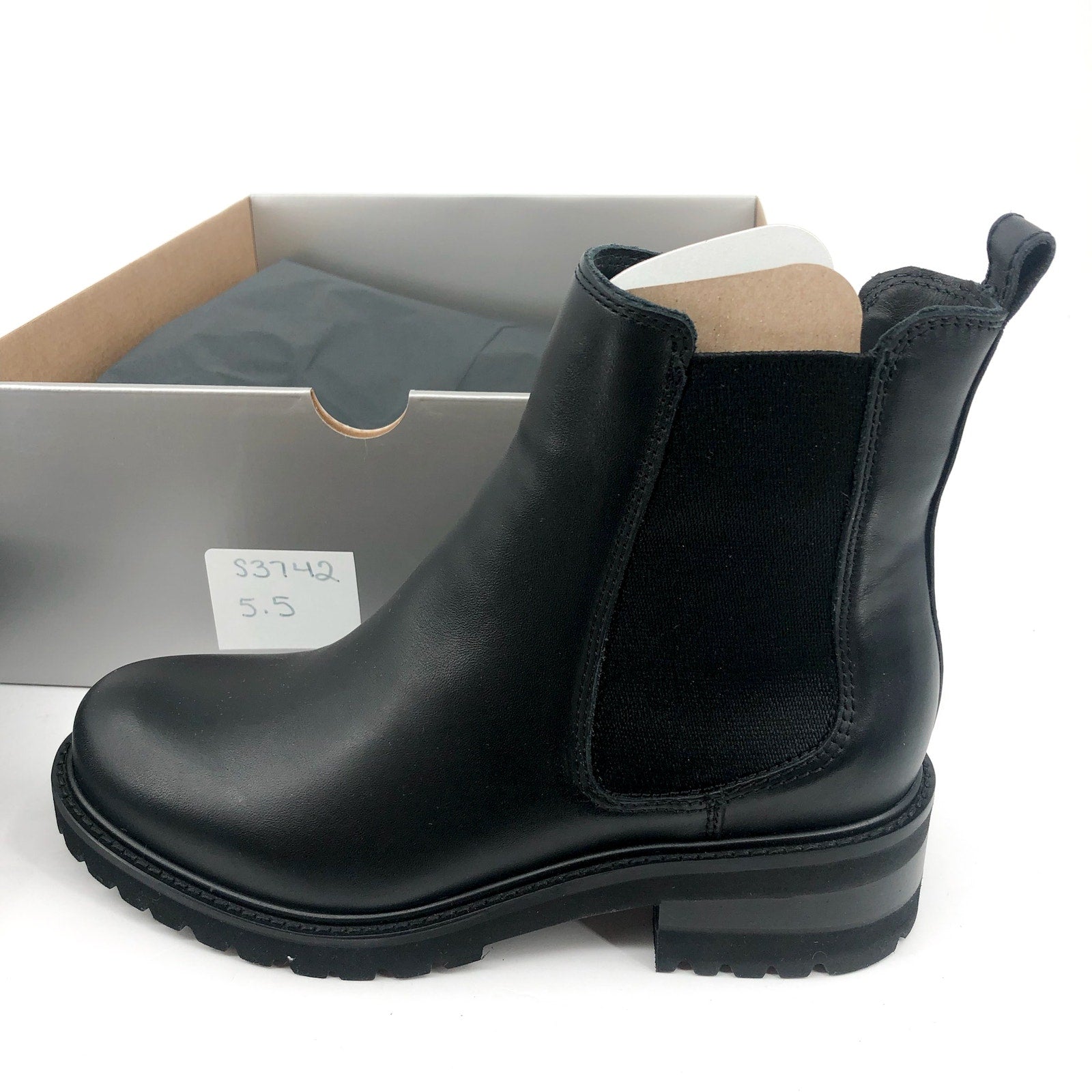 LA CANADIENNE Women's Conner Chelsea Boots 5.5 Black Leather Waterproof NIB