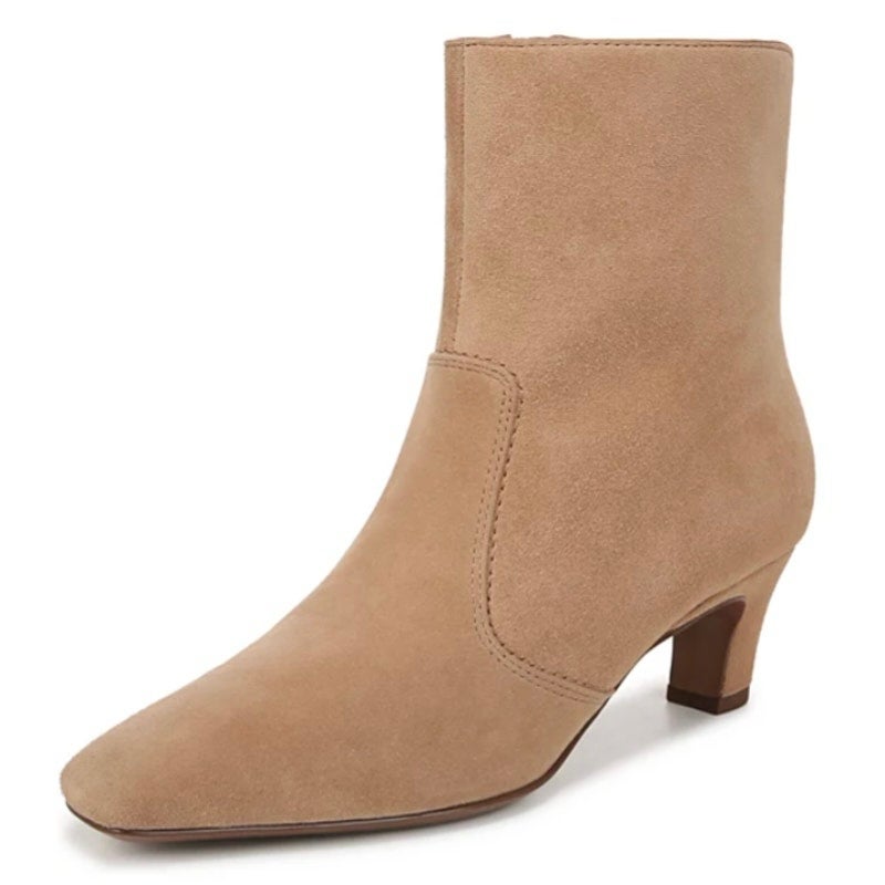 Franco Sarto Womens Alexandria Heeled Ankle Bootie US 6.5 M Brown Suede NWOB
