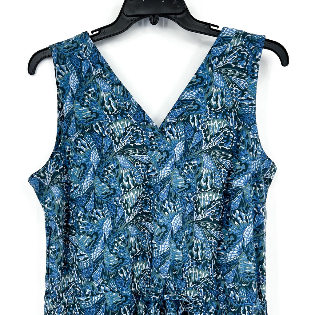 TOAD & CO Women's Sunkissed Liv Romper XL Blue Iris Butterfly Sleeveless NWT