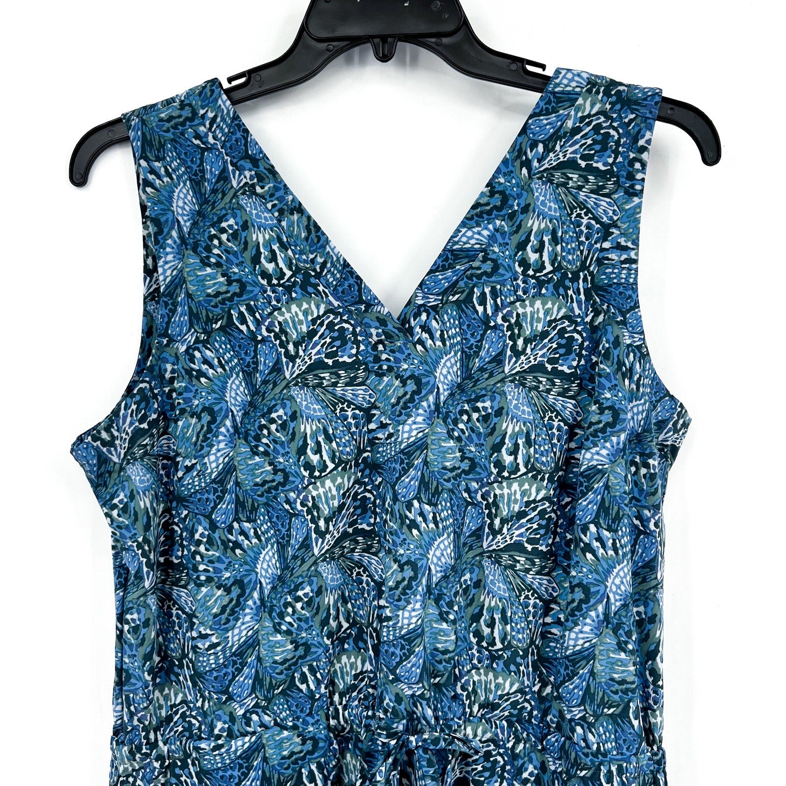 TOAD & CO Women's Sunkissed Liv Romper XL Blue Iris Butterfly Sleeveless NWT