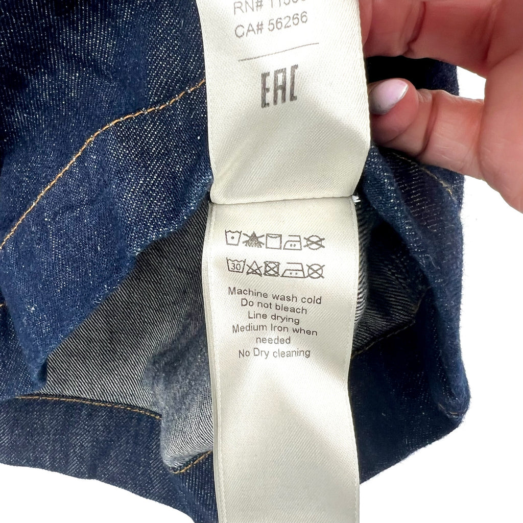 7 FOR ALL MANKIND Sleeveless Denim Top Medium Blueberry Cotton Linen NWT