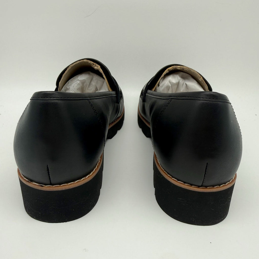 Vionic Womens Cheryl ll Loafers US 8 Wide EU 38.5 Black Leather NIB