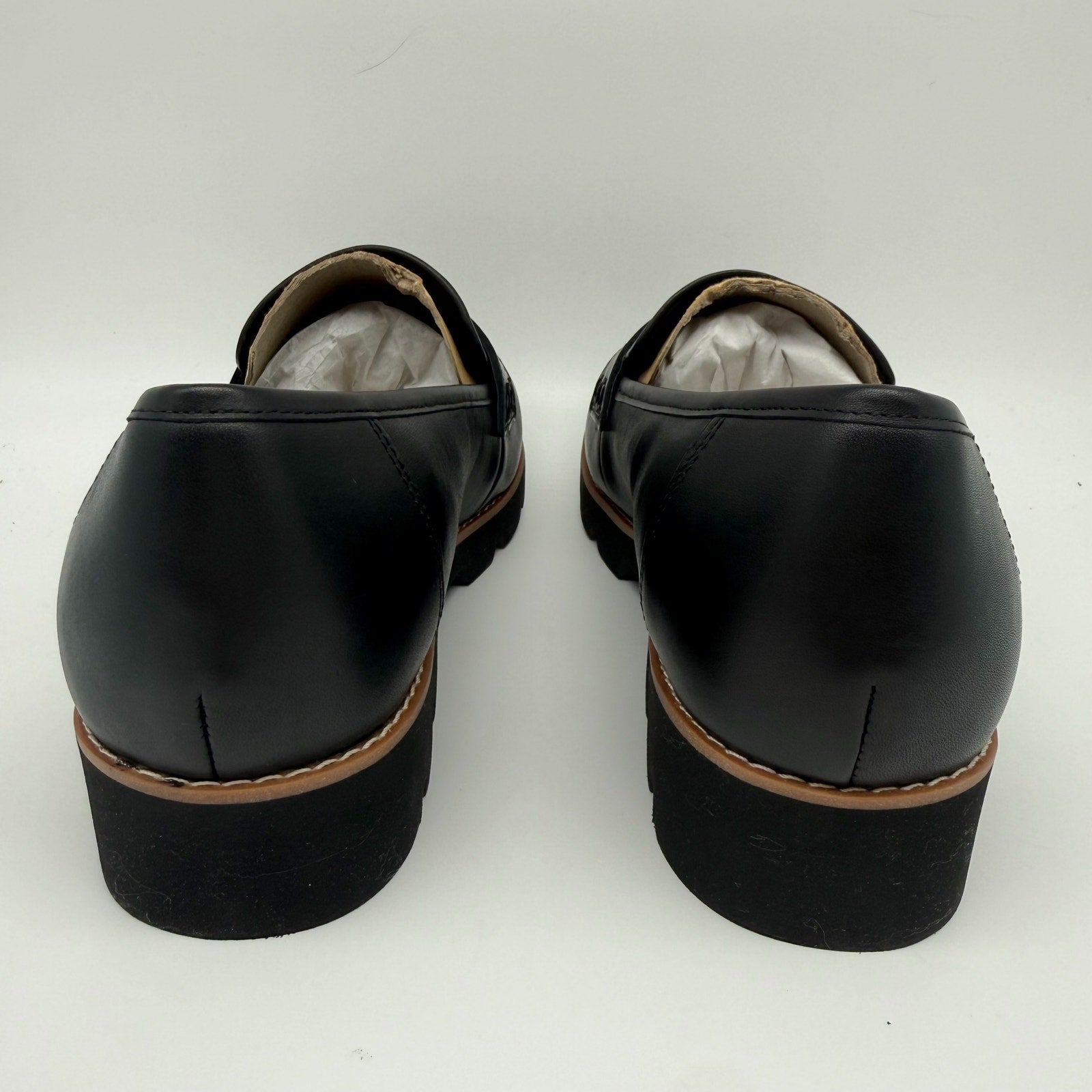 Vionic Womens Cheryl ll Loafers US 8 Wide EU 38.5 Black Leather NIB