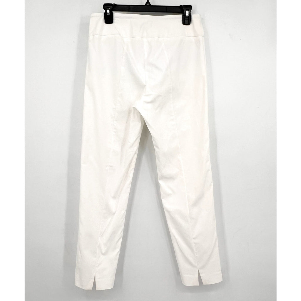 ELLIOTT LAUREN Women's Classic Pull-On Ankle Pants Size 14 White Back Slit NWOT
