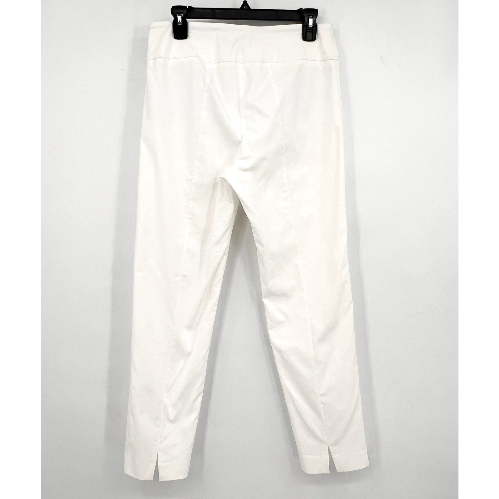 ELLIOTT LAUREN Women's Classic Pull-On Ankle Pants Size 14 White Back Slit NWOT