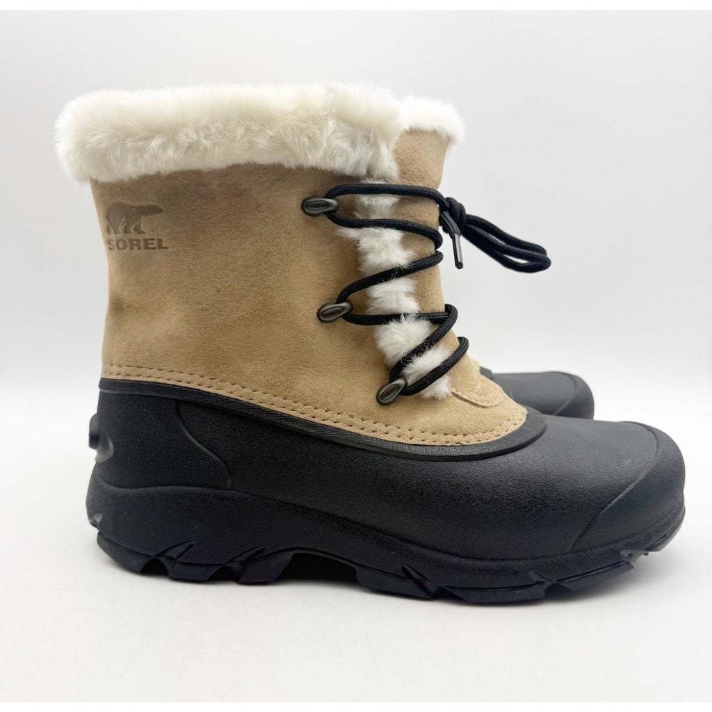 Sorel Womens Snow Angel Winter Boots Size 7 Tan Suede Waterproof Insulated NWOB