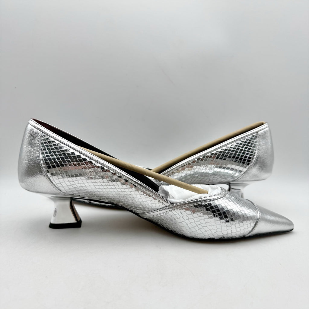 Franco Sarto Womens Darcy Pumps US 8.5 Wide EU 39 Silver NIB