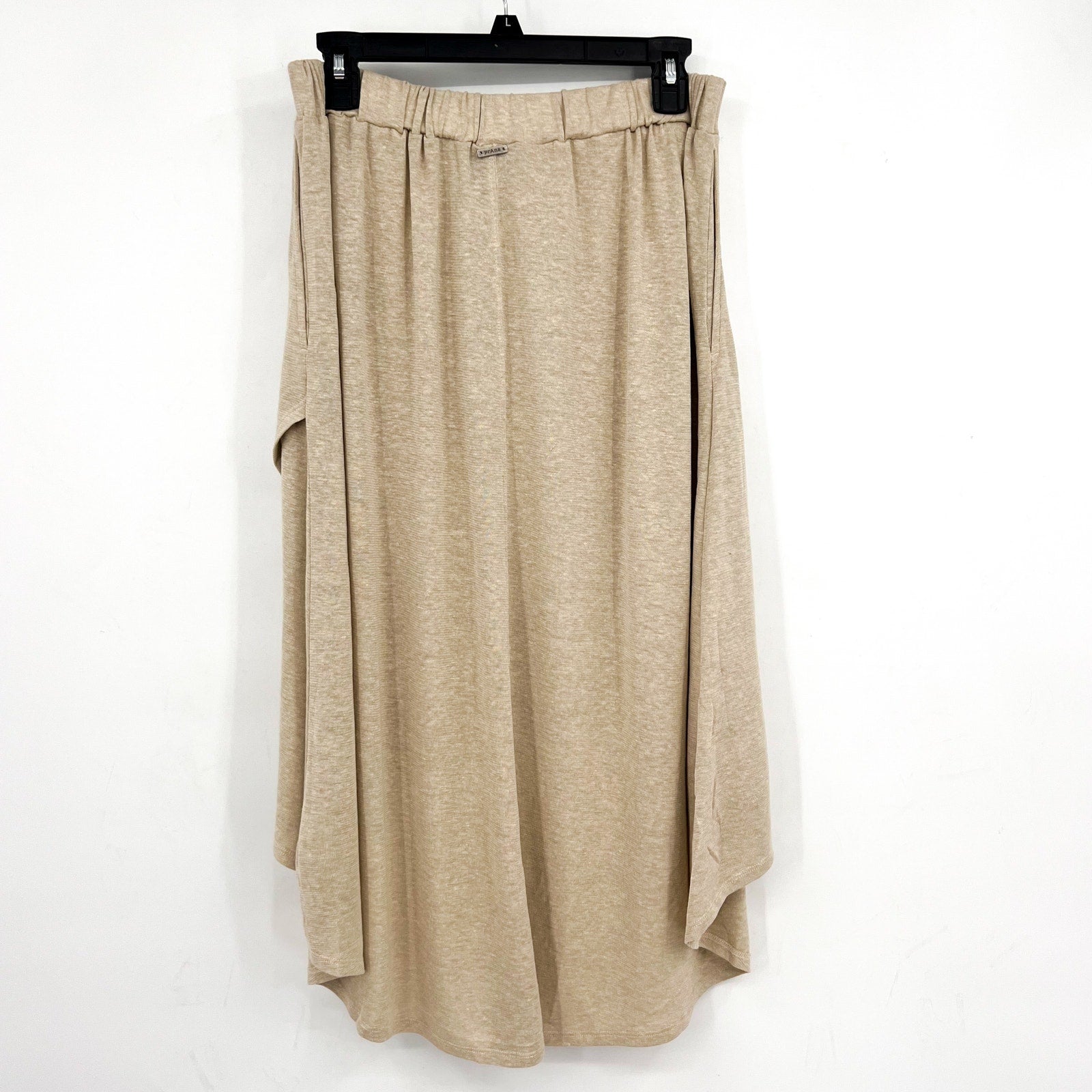 PRANA Women's Tidal Wave Midi Skirt Small Sand Beige High Low Knit NWT