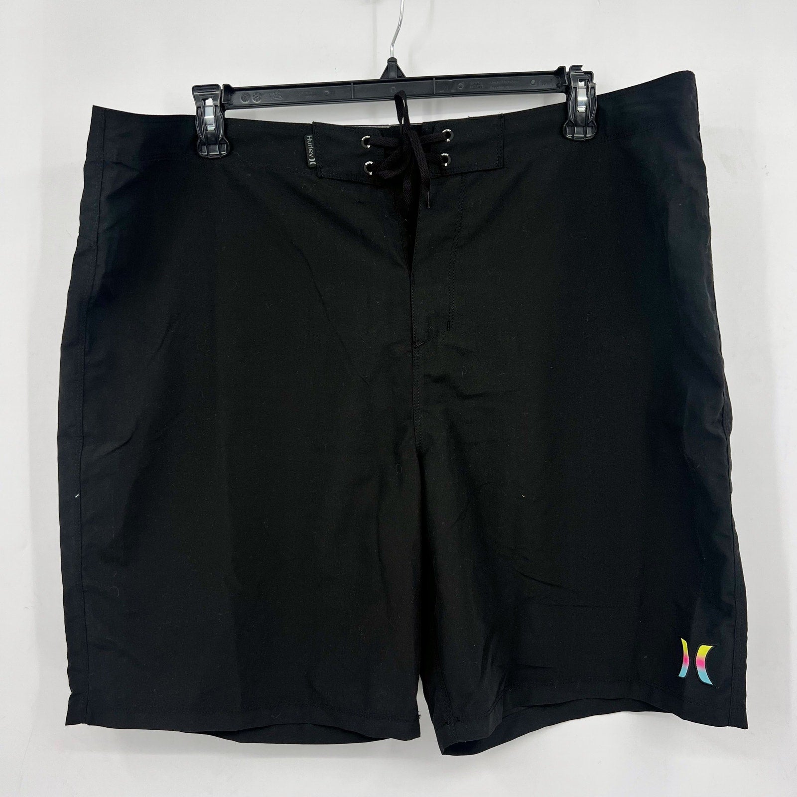 HURLEY Mens One and Only Gradient Board Shorts Size 40 Black Drawstring NWT
