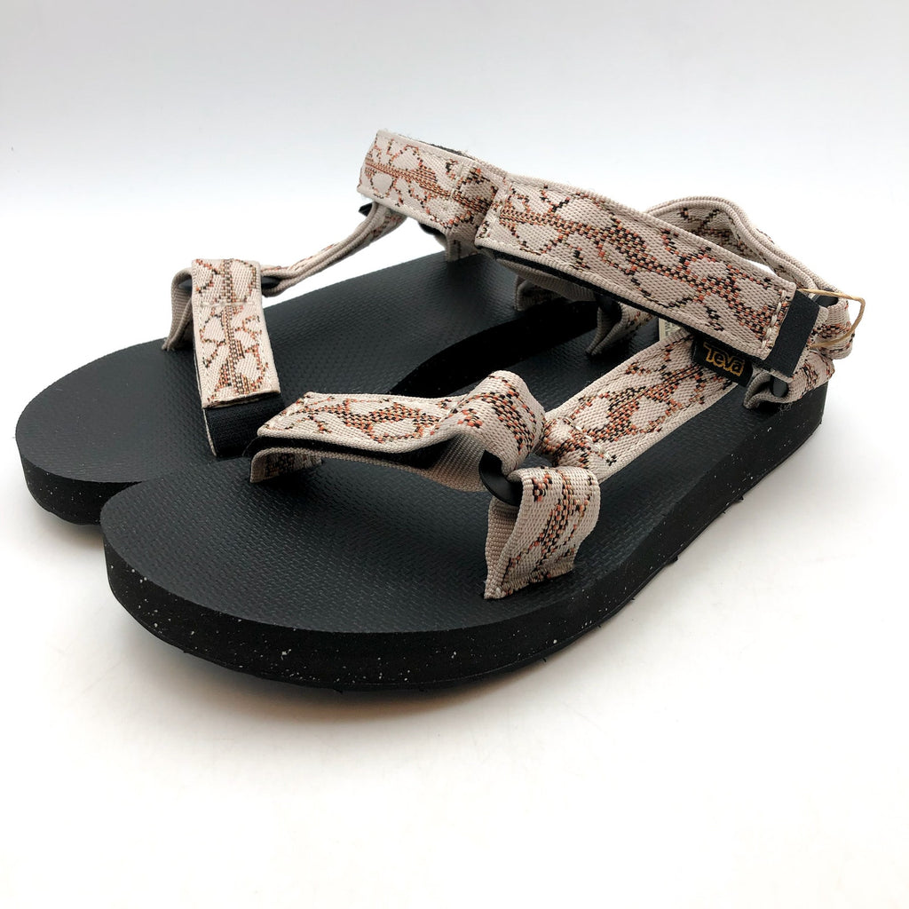 TEVA Womens Original Universal ReLoop Sandals Size 8 EU 38 Natural Black NIB