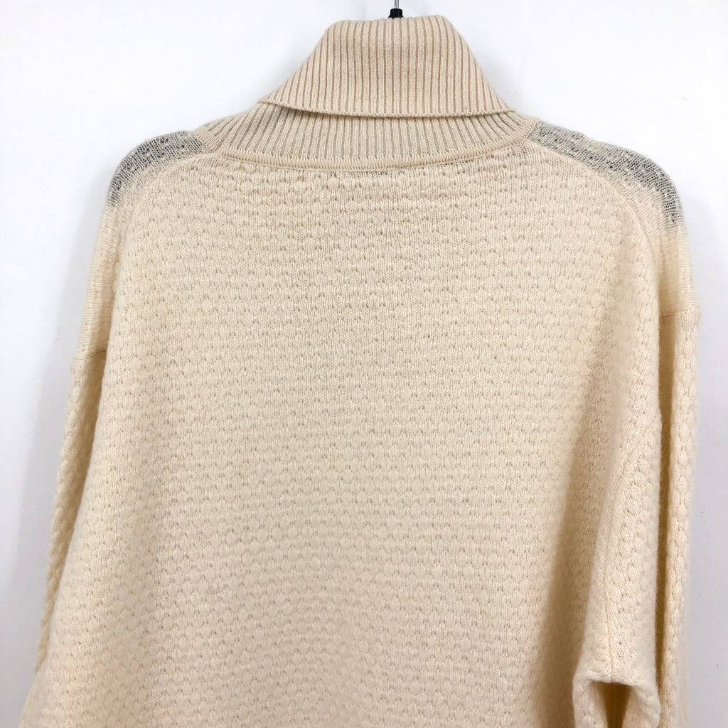 JACK VICTOR Mens Renfrew Cashmere Turtleneck Sweater XL White Ecru Cashmere NWT
