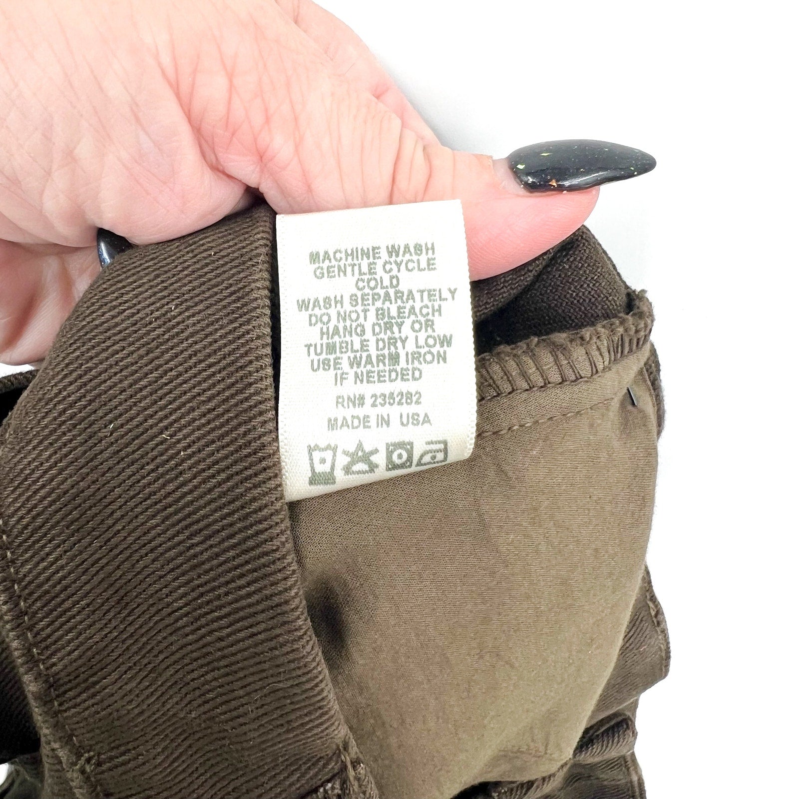 LACAUSA Women's Aiden Trouser Jeans Size 4 Green Brown Nori Mid Rise NWT