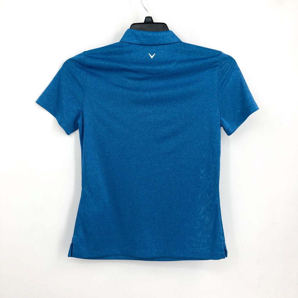 Callaway Womens Golf Polo Shirt XS Blue Heather Quarter Zip Short Sleeve NWT