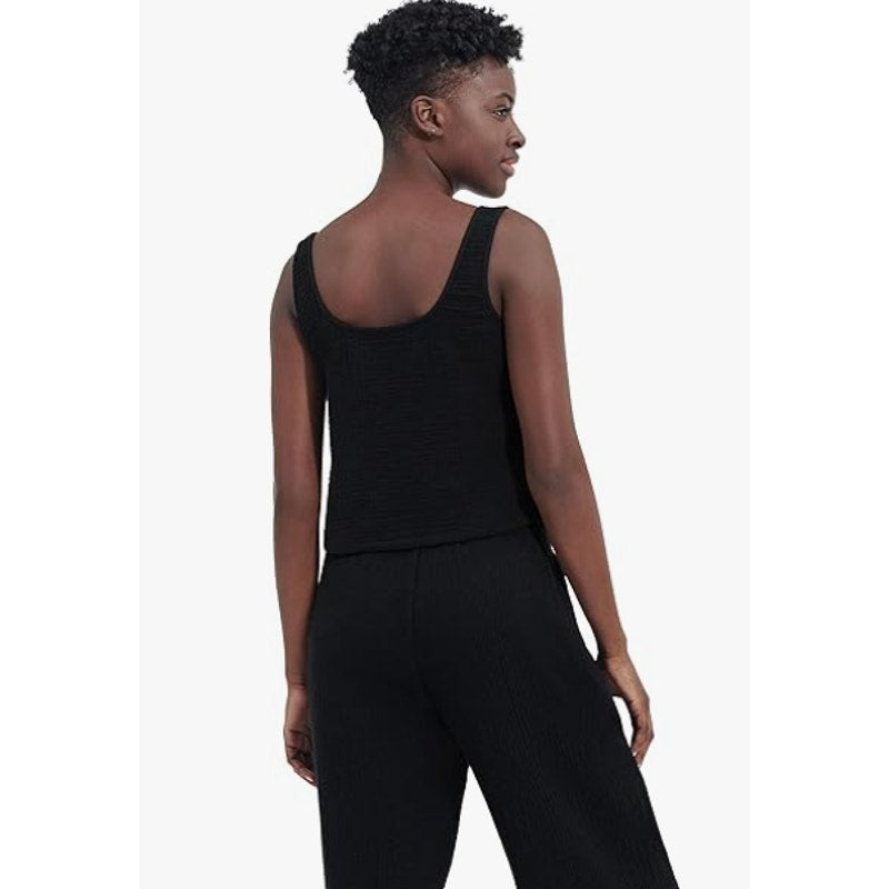 UGG Women's Cinthia Tank Cami XS Tarr Black Cropped Cotton Gauze NWT