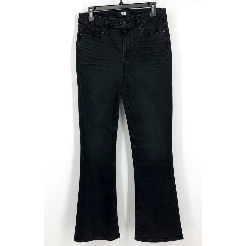 PAIGE Women's High Rise Laurel Canyon Flare Jean Size 30 US 10 Black Willow NWT