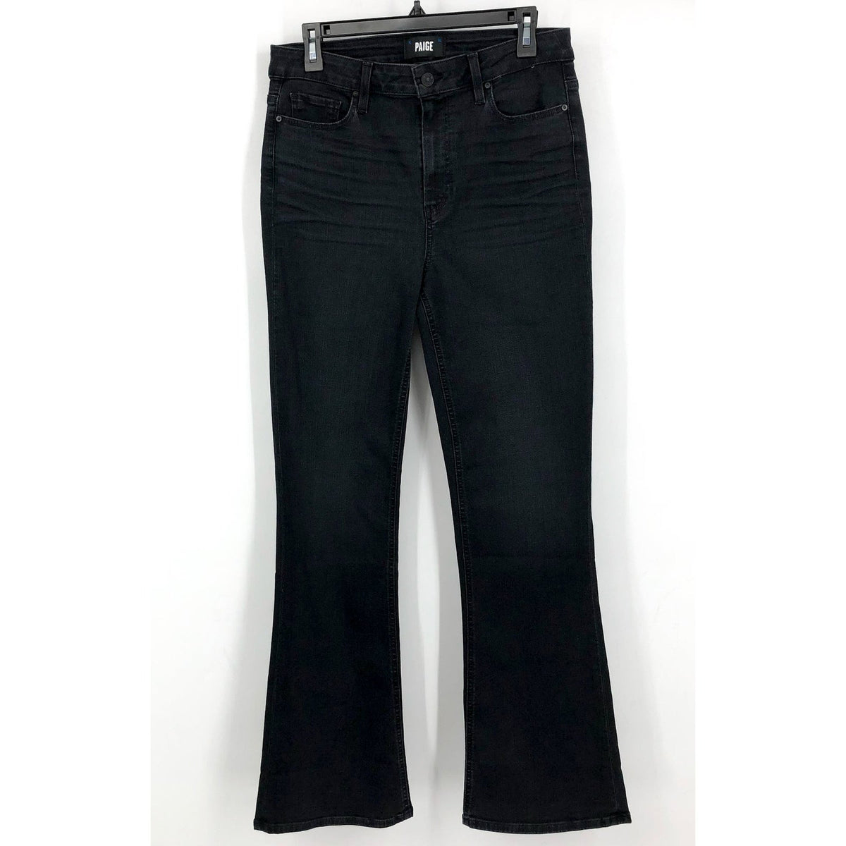 PAIGE Women's High Rise Laurel Canyon Flare Jean Size 30 US 10 Black Willow NWT