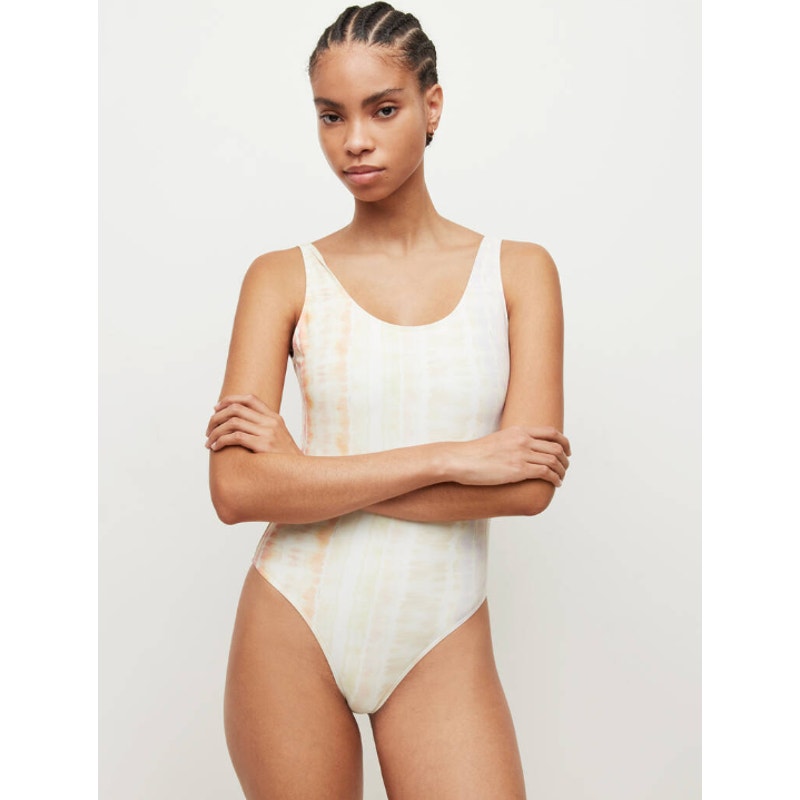 ALLSAINTS Women's Niki Marea Swimsuit One Piece Medium Rainbow Pastel NWT