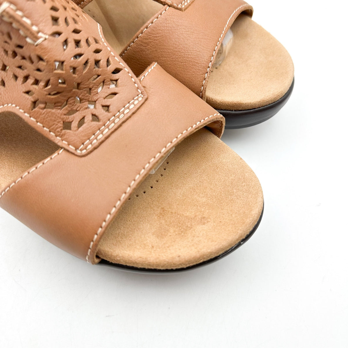 CLARKS Womens Tuleah Heeled Sandals Size 9 M EU 40 Tan Leather NWOB